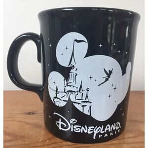 Disneyland Paris Tams England Tinkerbell Mickey Exclusive Black Coffee Mug Cup